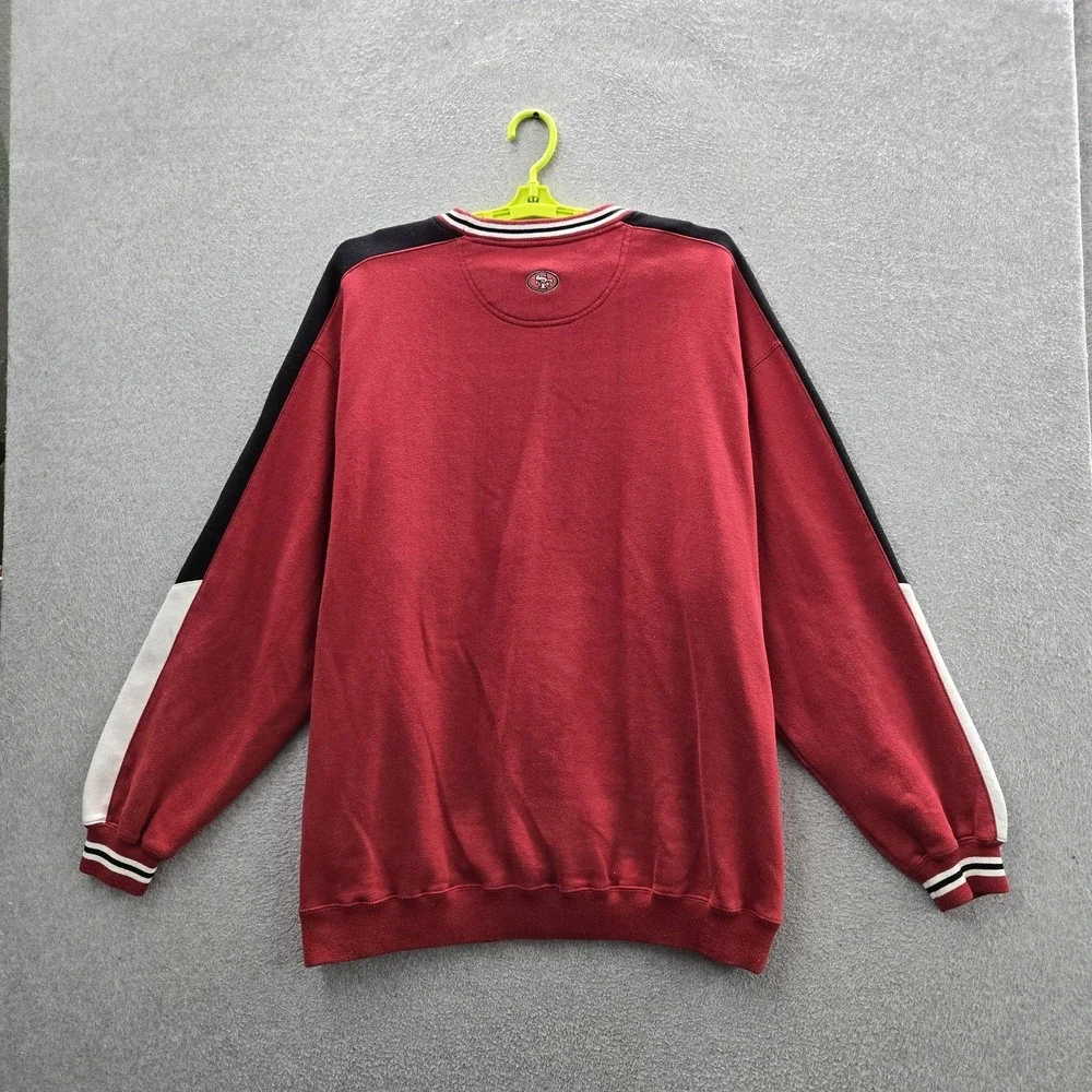VINTAGE San Francisco 49ers Men Sweatshirt 2XL Red NFL Team Logo Embroidered Y2K